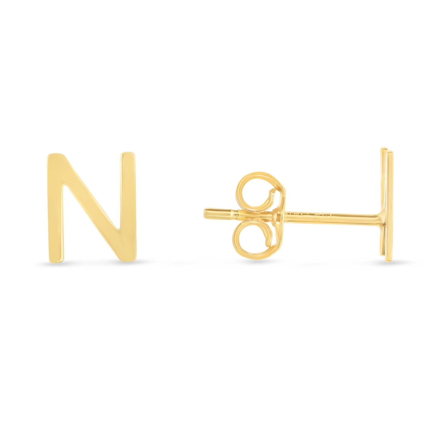 14K Gold Initial 'A Through Z' Stud Earring - Johnny Dang & Co