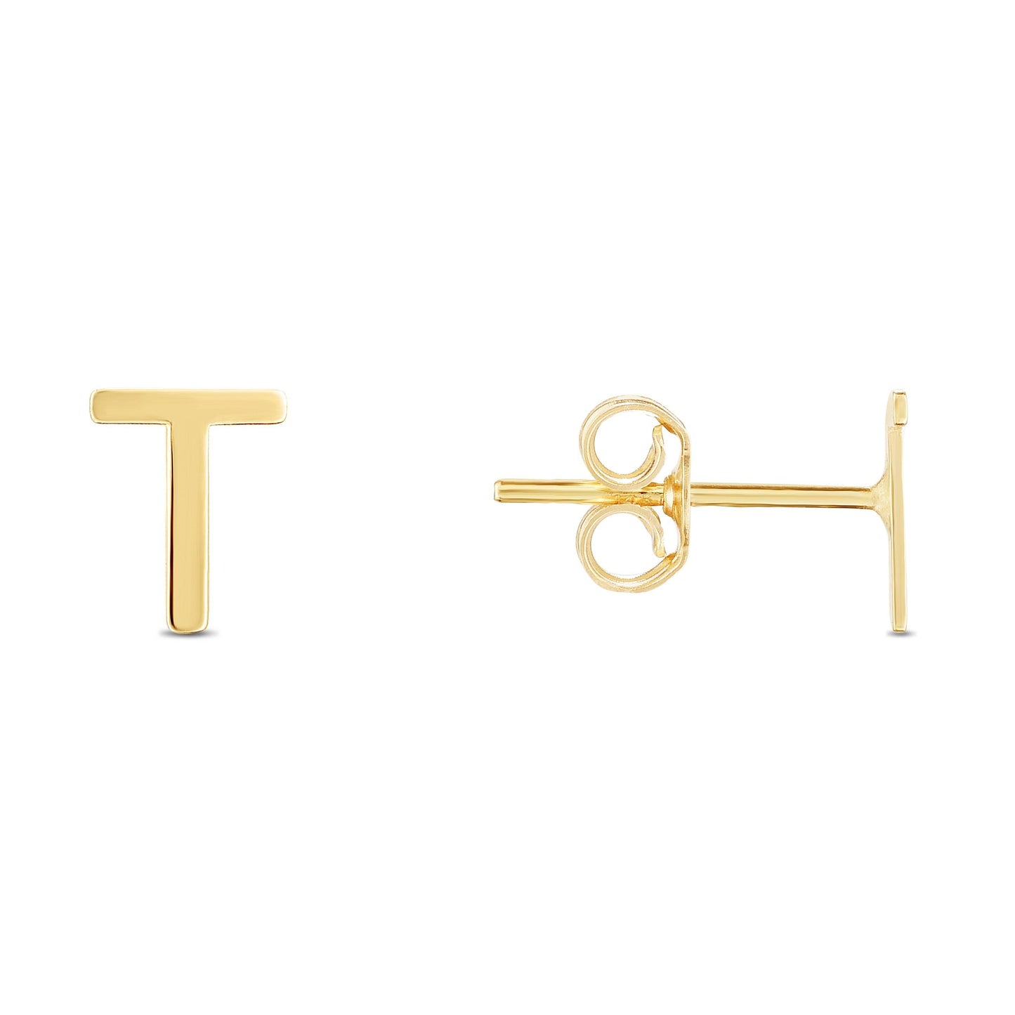 14K Gold Initial 'A Through Z' Stud Earring - Johnny Dang & Co