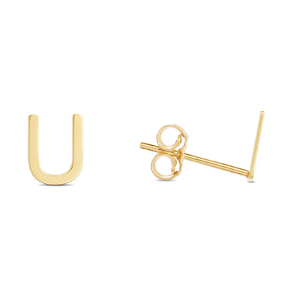 14K Gold Initial 'A Through Z' Stud Earring - Johnny Dang & Co