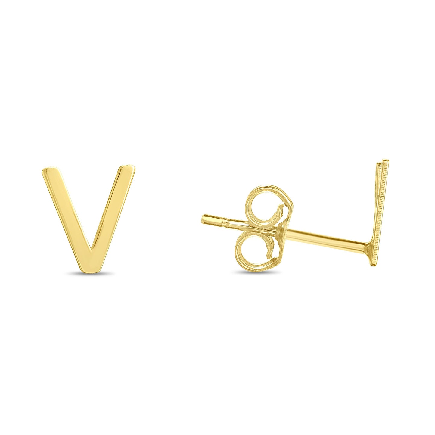 14K Gold Initial 'A Through Z' Stud Earring - Johnny Dang & Co