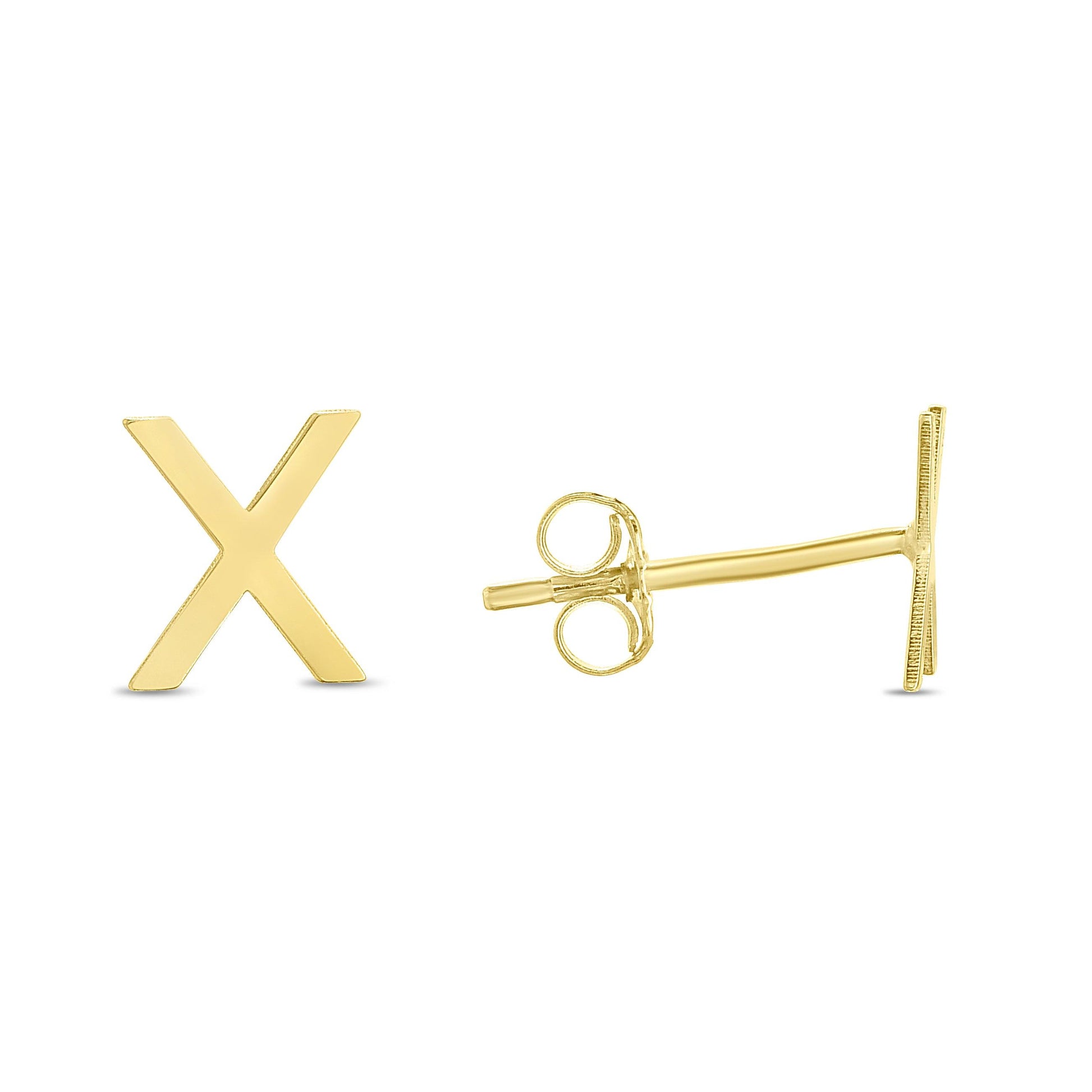 14K Gold Initial 'A Through Z' Stud Earring - Johnny Dang & Co