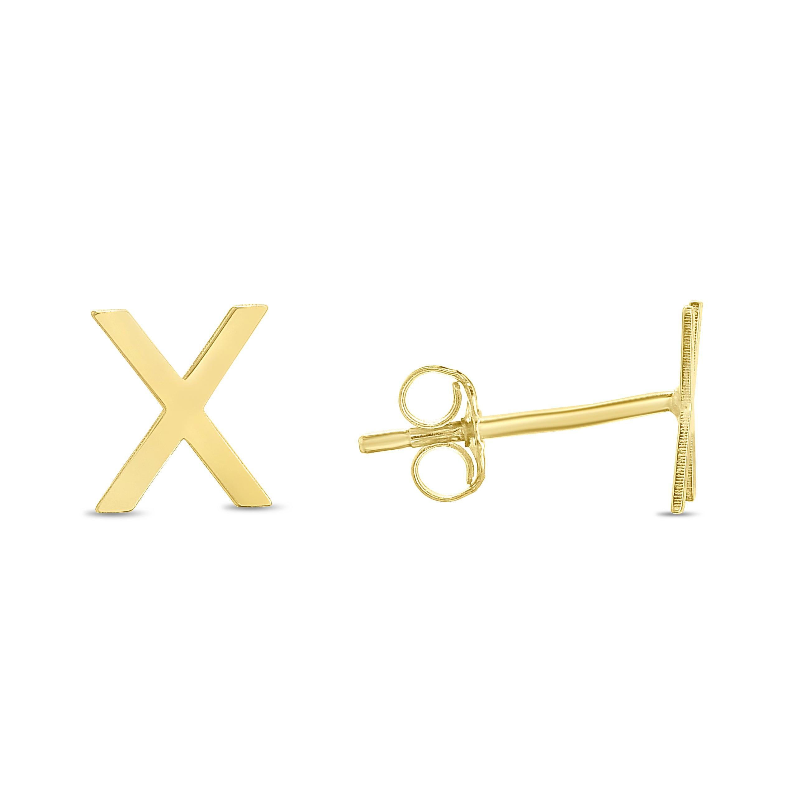 14K Gold Initial 'A Through Z' Stud Earring - Johnny Dang & Co