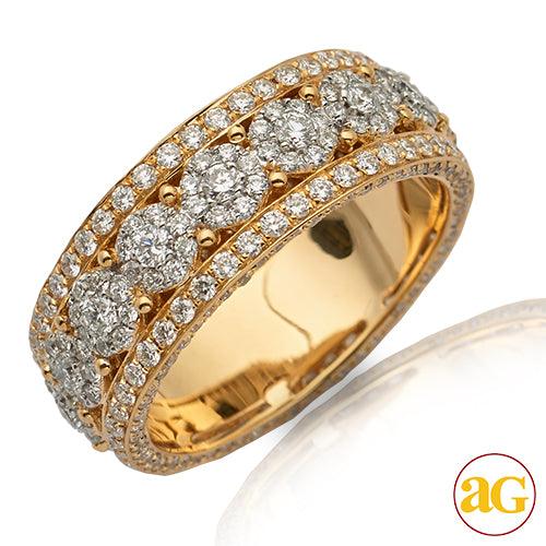 14KY 3.00CTW DIAMOND ROUND CLUSTER MENS ETERNITY - Johnny Dang & Co