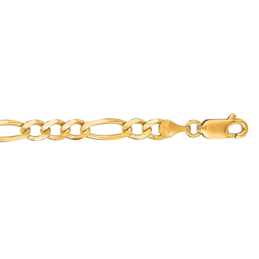 10K Gold 3mm Solid Figaro Chain