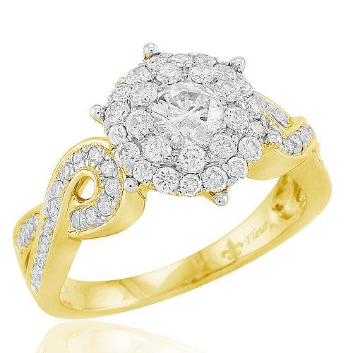 14KY 1.00CTW DIAMOND FLEUR RING - Johnny Dang & Co