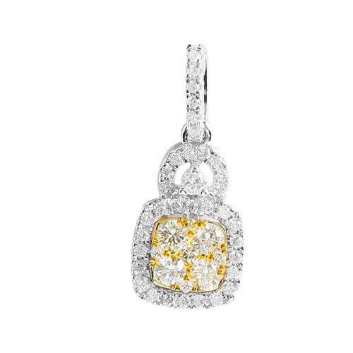14KW 0.85CTW FANCY YELLOW DIAMOND PENDANT - Johnny Dang & Co