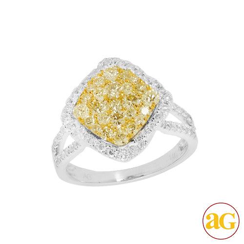 14KW 1.50CTW FANCY YELLOW DIAMOND RING - Johnny Dang & Co