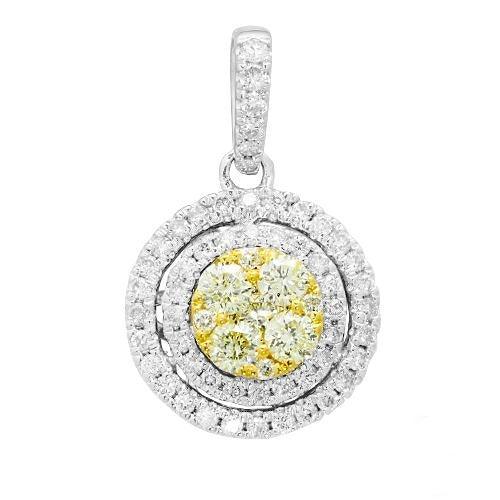 14KW 0.90CTW FANCY YELLOW DIAMOND PENDANT - Johnny Dang & Co