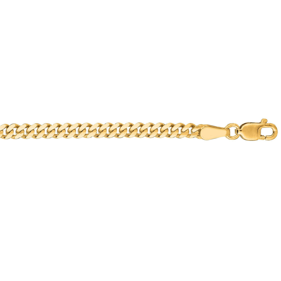 14kt 18 inches Yellow Gold 3.0mm Diamond Cut Gourmette Chain with Lobster Clasp