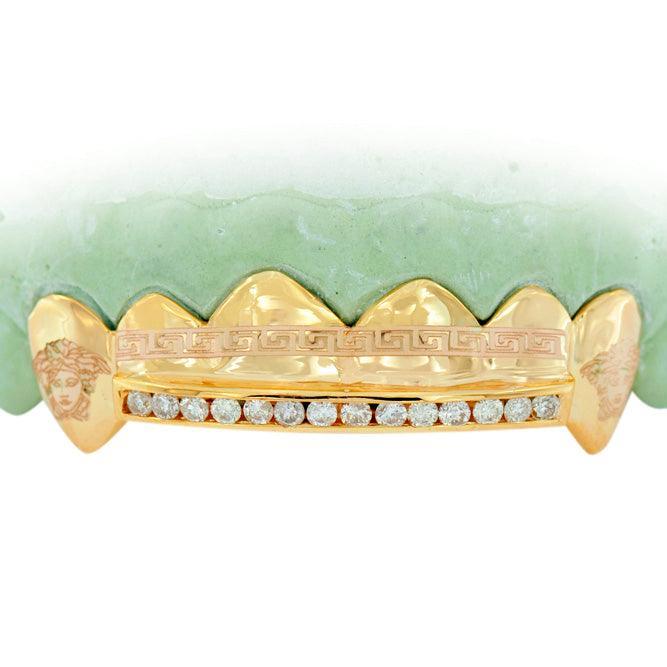 JDTK-Goldteeth C5032 Single Row Channel Set Engraved grill - Johnny Dang & Co