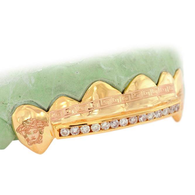 JDTK-Goldteeth C5032 Single Row Channel Set Engraved grill - Johnny Dang & Co