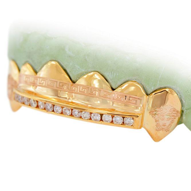 JDTK-Goldteeth C5032 Single Row Channel Set Engraved grill - Johnny Dang & Co