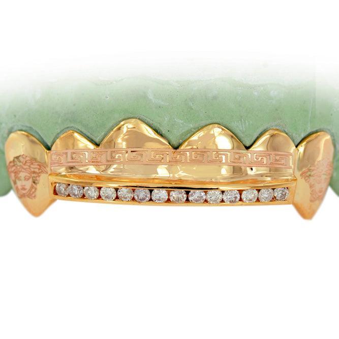 JDTK-Goldteeth C5032 Single Row Channel Set Engraved grill - Johnny Dang & Co