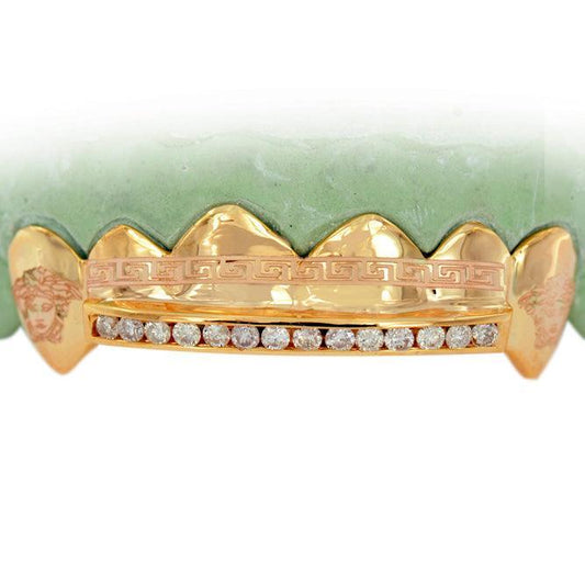 JDTK-Goldteeth C5032 Single Row Channel Set Engraved grill - Johnny Dang & Co