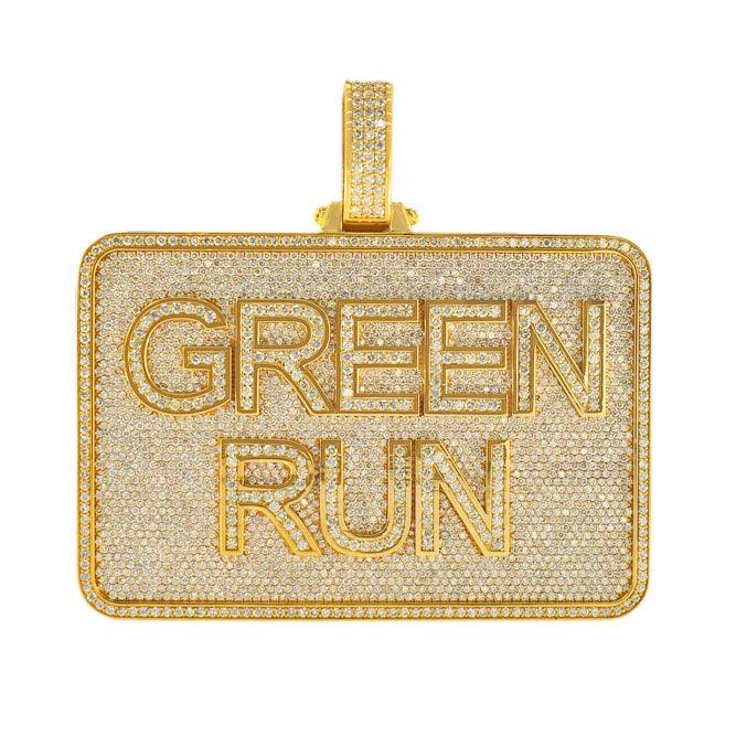 CUSTOM DIAMOND GREEN RUN PENDANT - Johnny Dang & Co