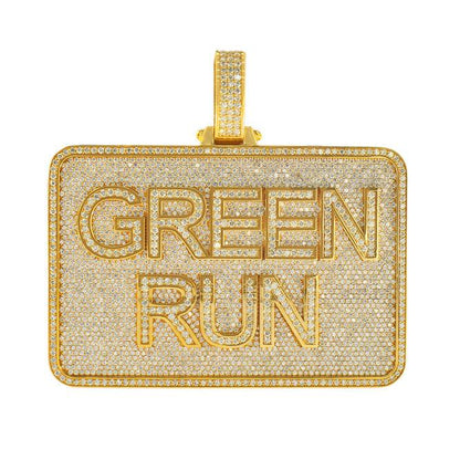 CUSTOM DIAMOND GREEN RUN PENDANT - Johnny Dang & Co