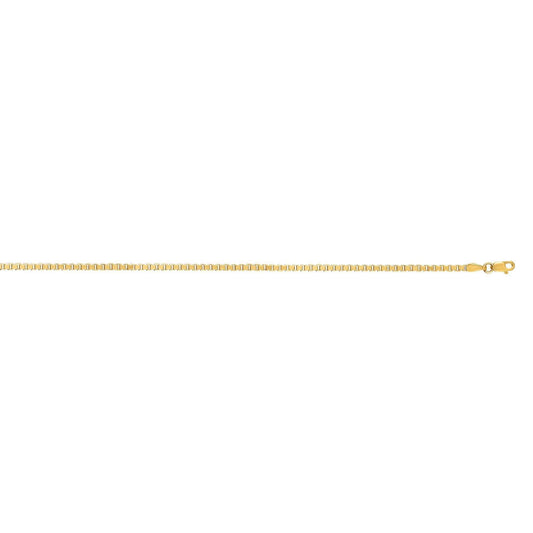 14kt Gold 20 inches Yellow Finish 1.9mm Shiny Square Hollow Classic Box Chain with Lobster Clasp - Johnny Dang & Co
