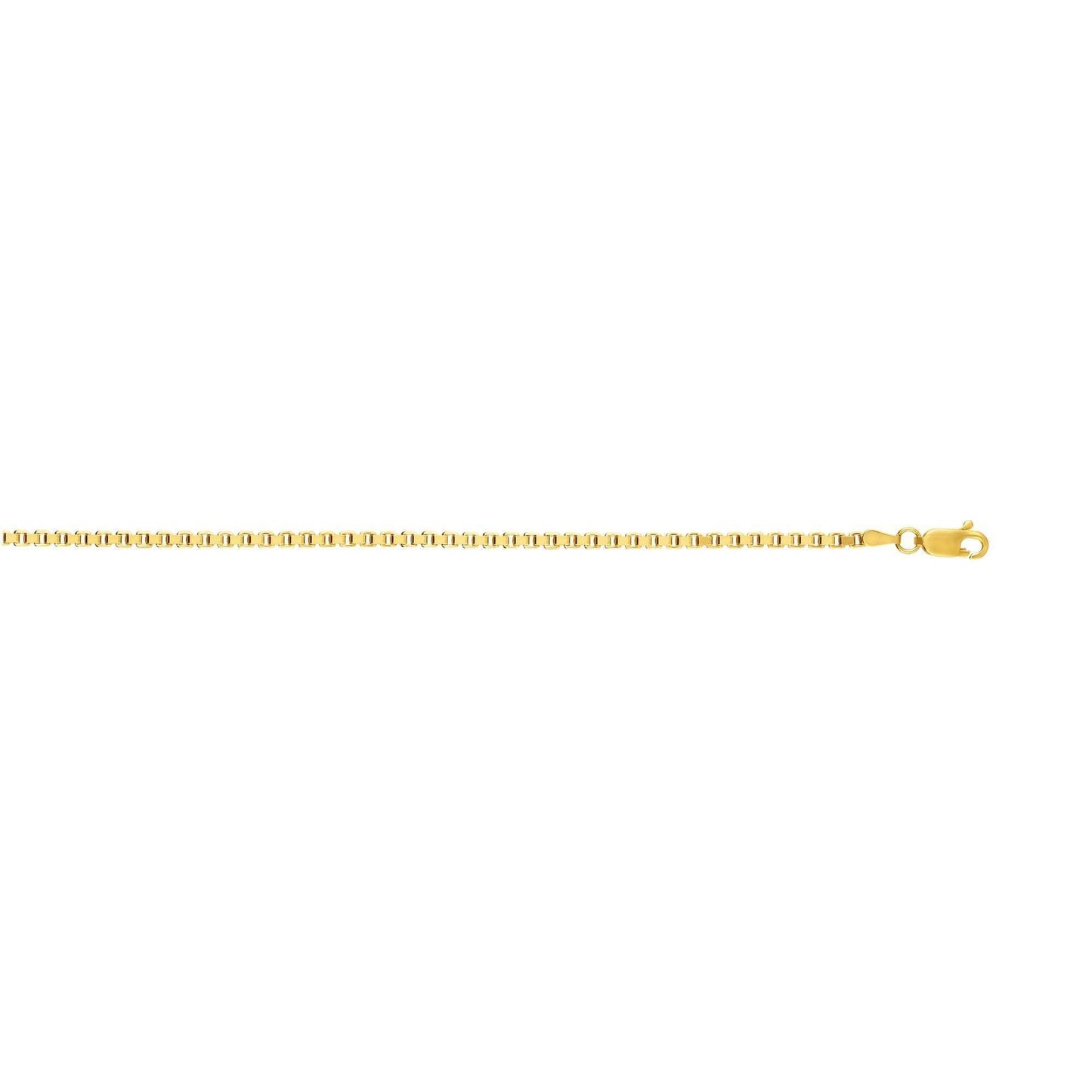 14kt Gold 20 inches Yellow Finish 2.5mm Shiny Square Hollow Classic Box Chain with Lobster Clasp - Johnny Dang & Co