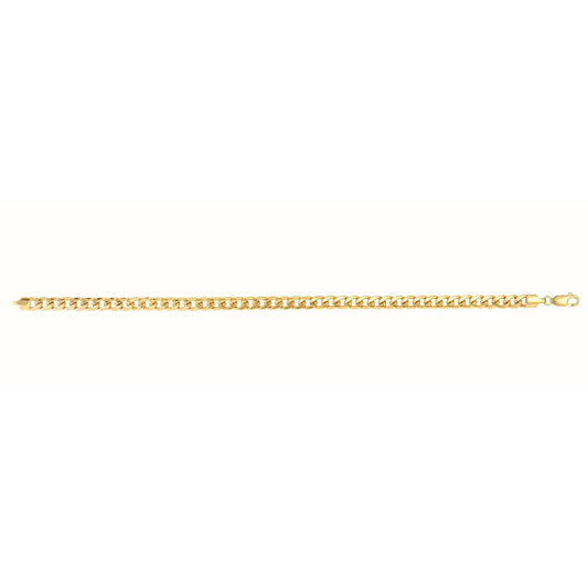 14kt Gold 20 inches Yellow Finish 4.5mm Light Miami Cuban Bracelet with Lobster Clasp - Johnny Dang & Co