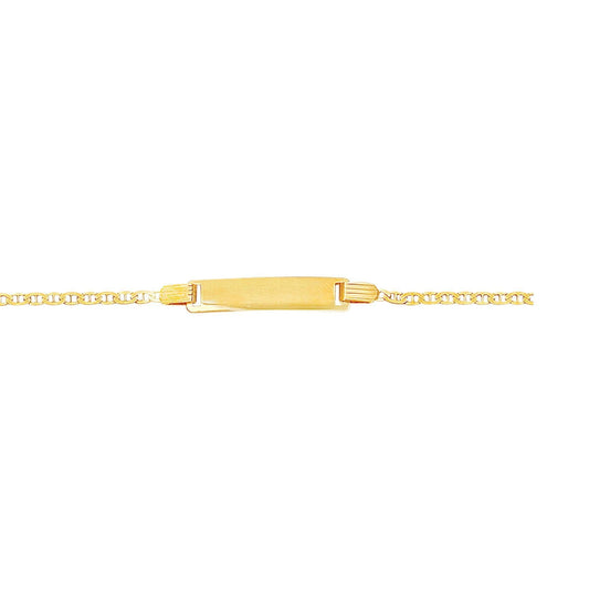 Kids 14kt 6 inches Yellow Gold Shiny Mariner Link ID Bracelet with Lobster Clasp - Johnny Dang & Co