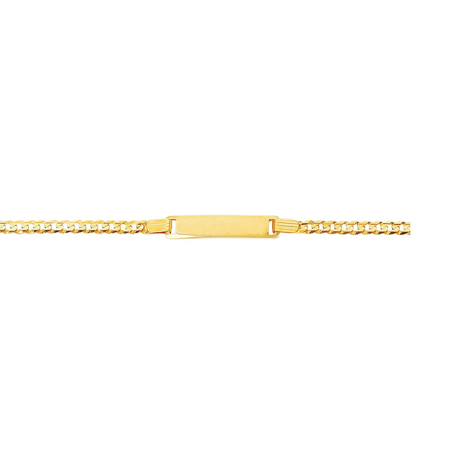 Kids 14kt 6 inches Yellow Gold Shiny Curb Link ID Bracelet with Lobster Clasp