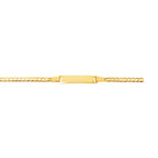 Kids 14kt 6 inches Gold Shiny Curb Link ID Bracelet with Lobster Clasp - Johnny Dang & Co