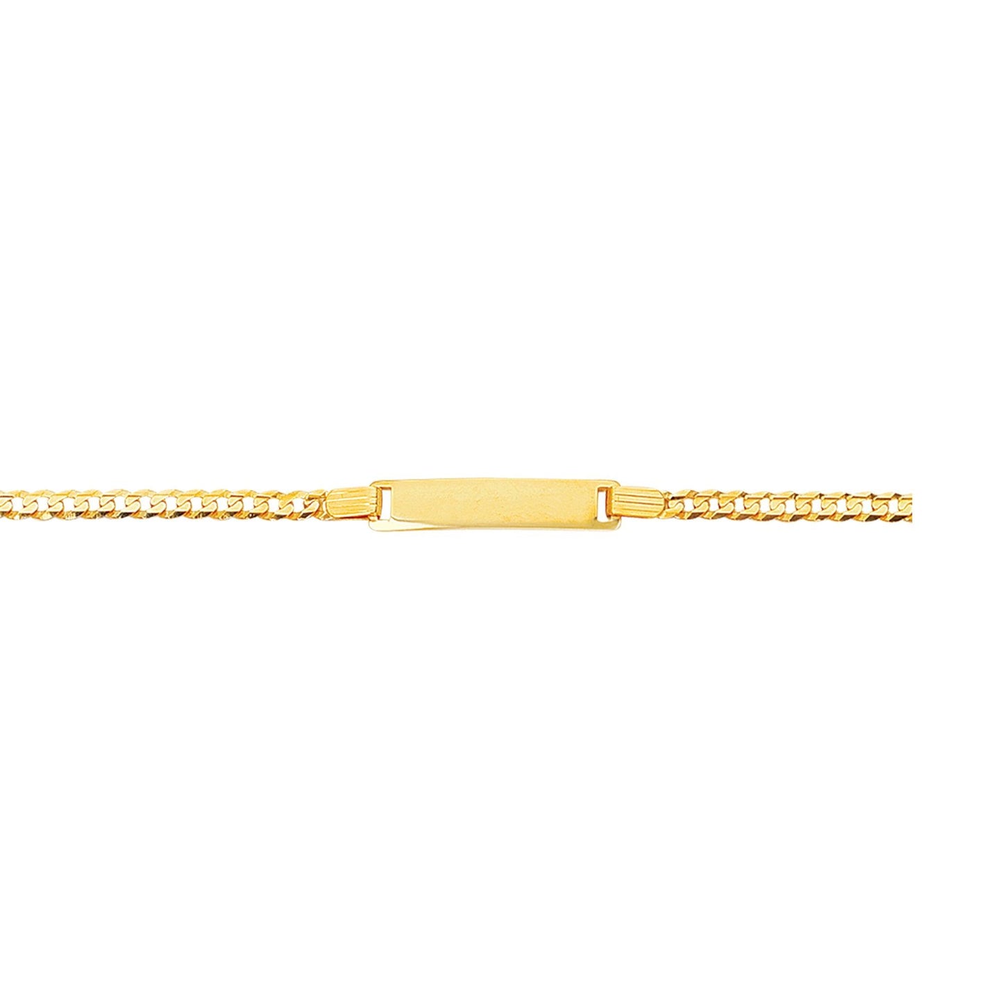 Kids 14kt 6 inches Gold Shiny Curb Link ID Bracelet with Lobster Clasp - Johnny Dang & Co
