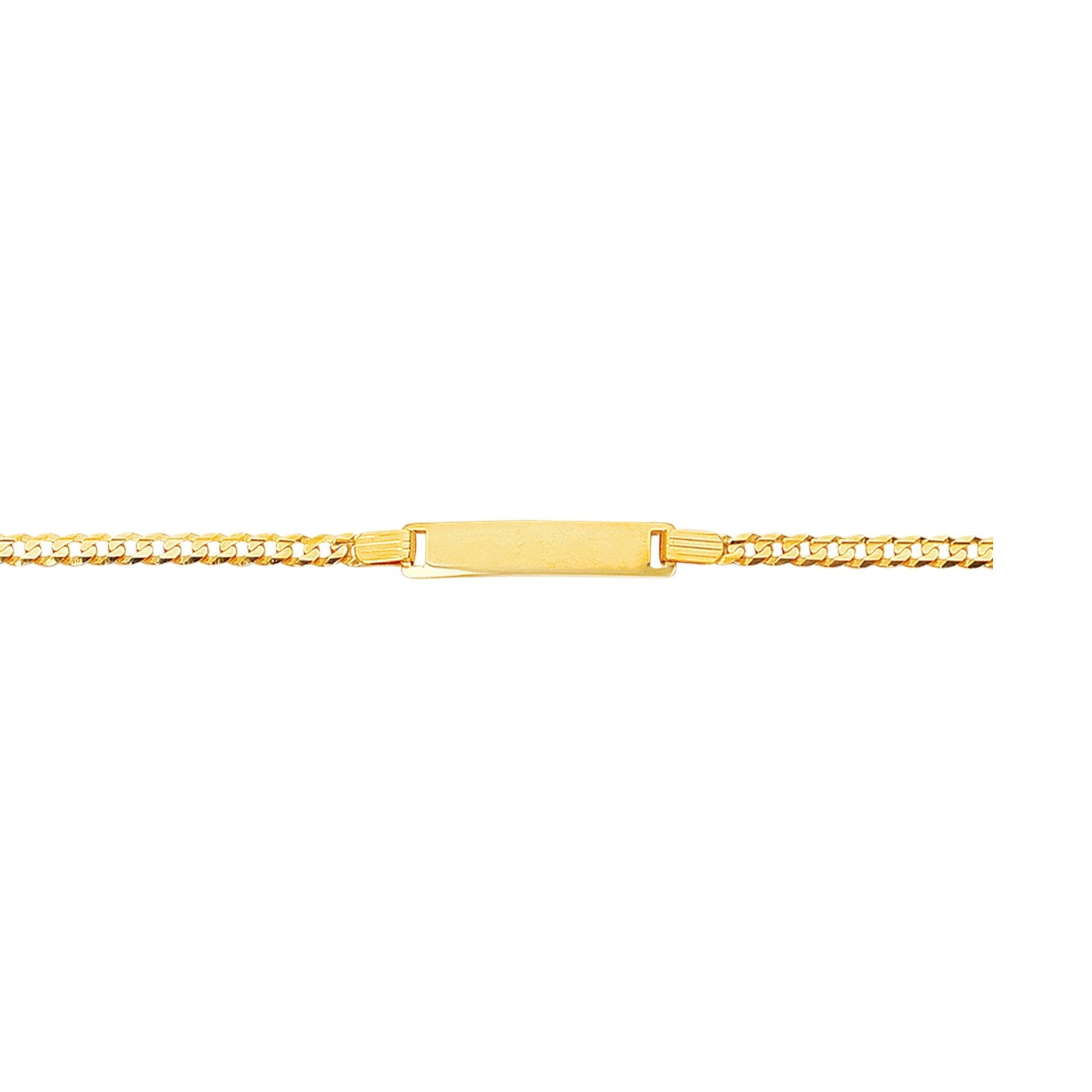 Kids 14kt 6 inches Gold Shiny Curb Link ID Bracelet with Lobster Clasp - Johnny Dang & Co