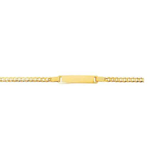 Kids 14kt 6 inches Gold Shiny Curb Link ID Bracelet with Lobster Clasp - Johnny Dang & Co