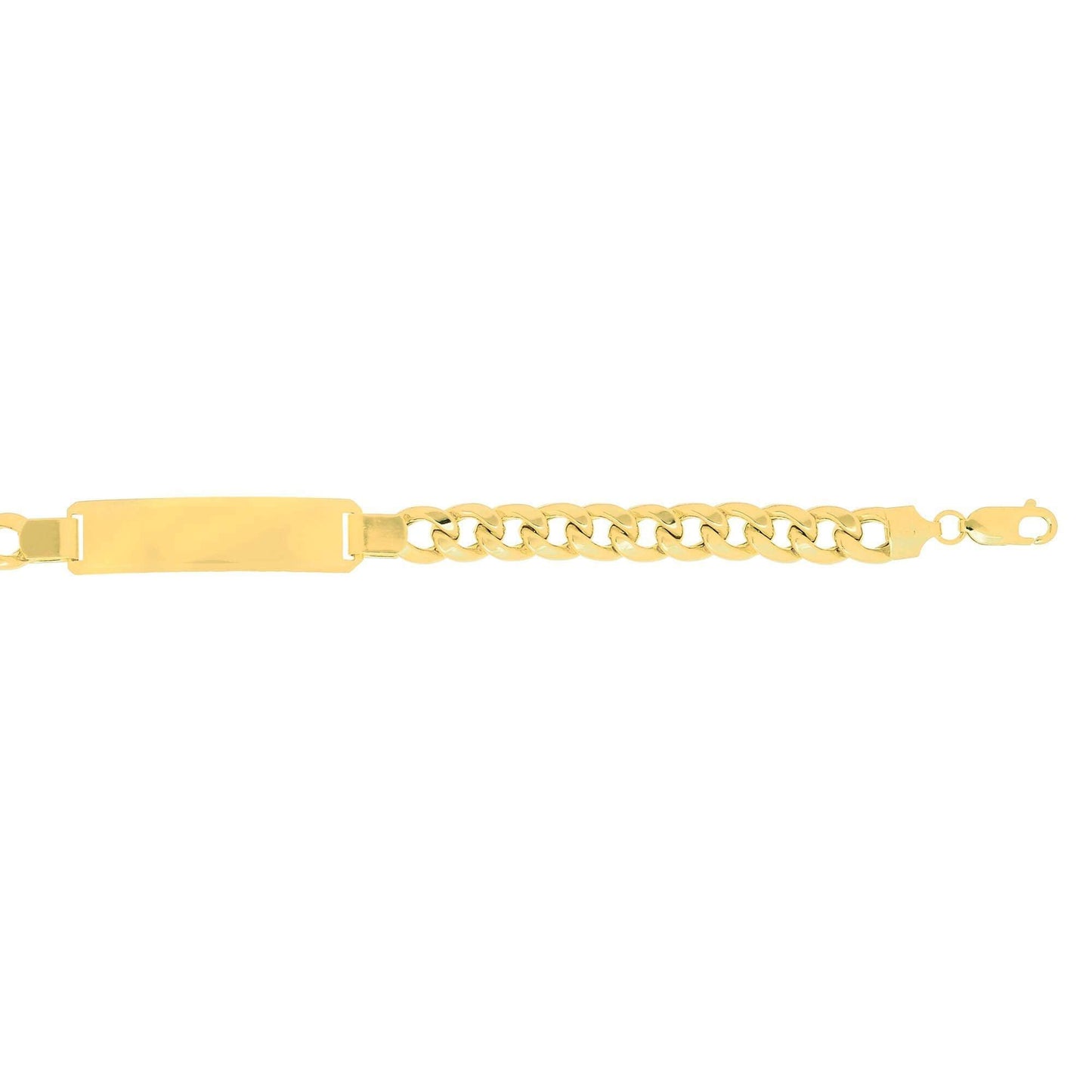 14kt 8.5 inches Yellow Gold 7.8mm Lite Miami Cuban Link ID-Bracelet with Lobster Clasp - Johnny Dang & Co