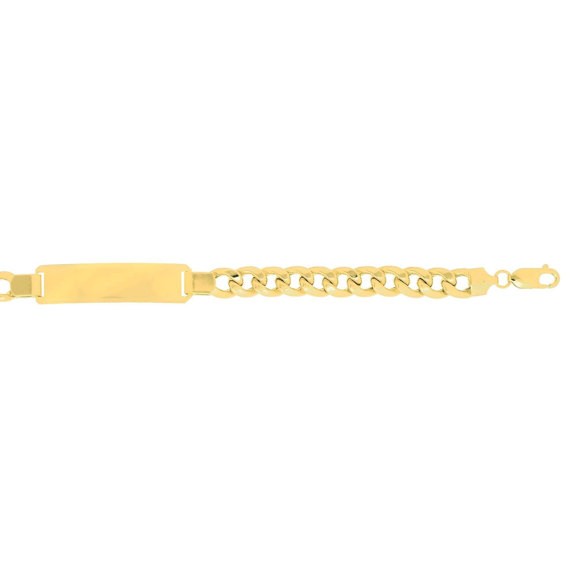 14kt 8.5 inches Yellow Gold 7.8mm Lite Miami Cuban Link ID-Bracelet with Lobster Clasp - Johnny Dang & Co