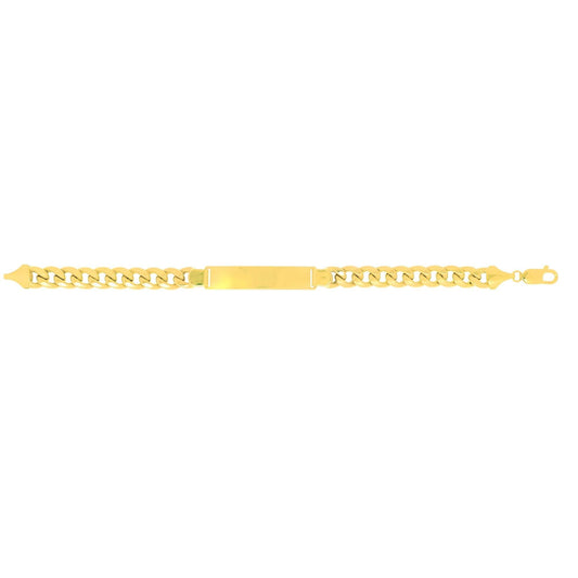 14kt 8.5 inches Yellow Gold 9.2mm Lite Miami Cuban Link ID-Bracelet with Lobster Clasp - Johnny Dang & Co