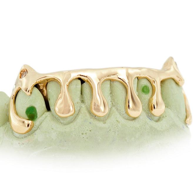 JDWR-53B-6 Piece Diamond Dripping Gold Grill