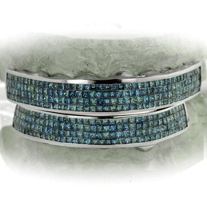 JDG65-BLUE MAGIC 4 ROW HAND SET DIAMOND GRILL - Johnny Dang & Co