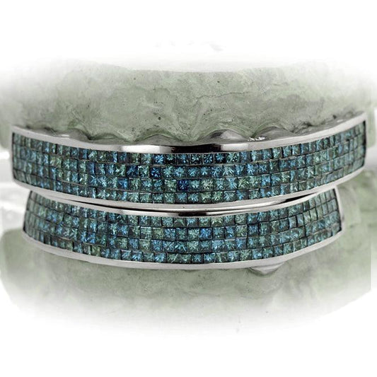 JDG65-BLUE MAGIC 4 ROW HAND SET DIAMOND GRILL - Johnny Dang & Co