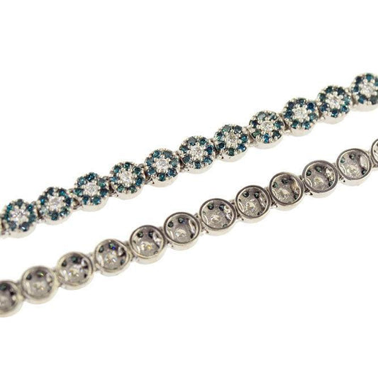 JDN102.4 - BLUE DIAMOND FLOWER CHAIN - Johnny Dang & Co