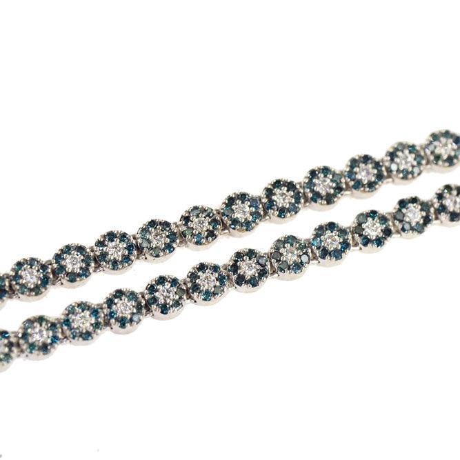 JDN102.4 - BLUE DIAMOND FLOWER CHAIN - Johnny Dang & Co