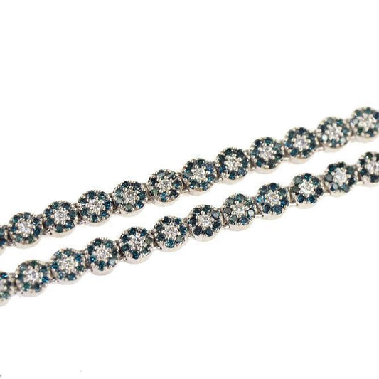 JDN102.4 - BLUE DIAMOND FLOWER CHAIN - Johnny Dang & Co
