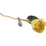 JDSP61-9148 LACQUERED YELLOW ROSE WITH GOLD TRIM - Johnny Dang & Co