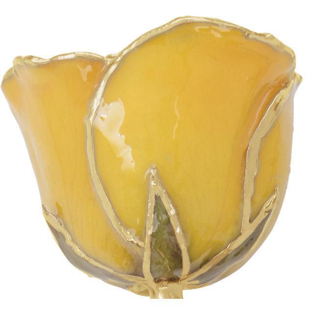 JDSP61-9148 LACQUERED YELLOW ROSE WITH GOLD TRIM - Johnny Dang & Co