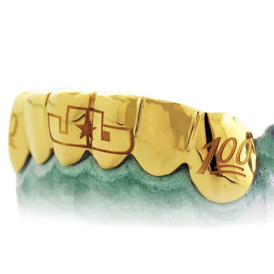 JDTK-ENG0013-6 solid 4 Engraved Teeth - Johnny Dang & Co