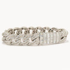 JDB1012 - Silver Baguette Cuban Bracelet - Johnny Dang & Co