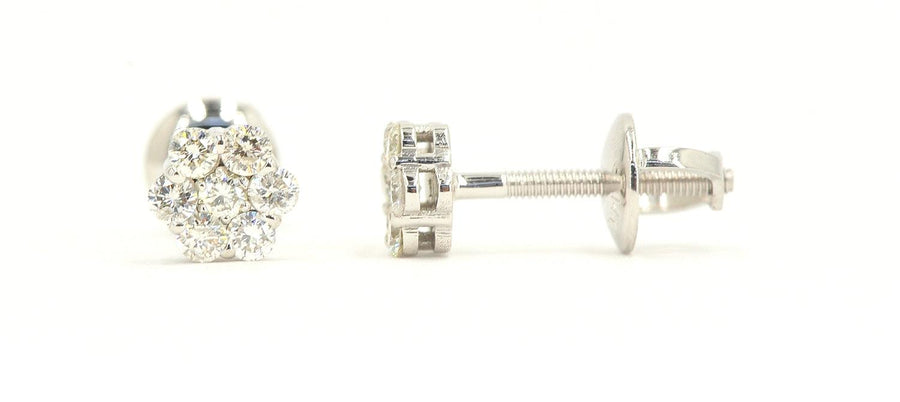 JDTK-F81638-  Cluster/Flower 0.45cttw Diamond Earrings - Johnny Dang & Co