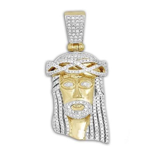 10KY 1.15CTW DIAMOND JESUS PENDANT - Johnny Dang & Co