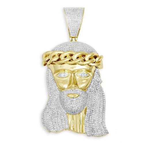 10KY 2.30CTW DIAMOND JESUS PENDANT W / MIAMI CUBAN - Johnny Dang & Co