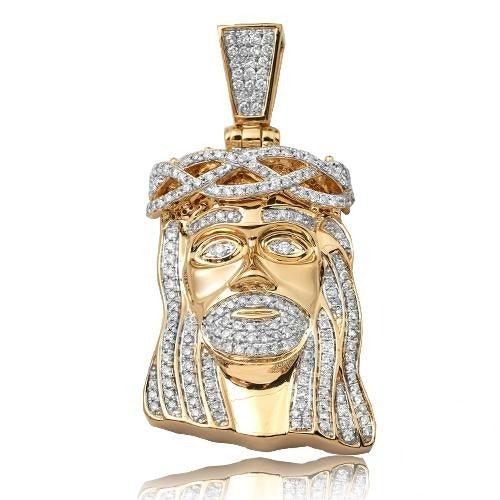 10KY 2.00CTW DIAMOND JESUS PENDANT - Johnny Dang & Co