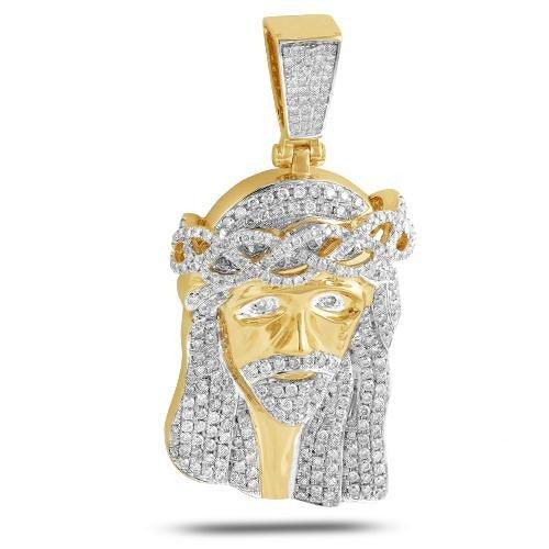 10KY 5.00CTW DIAMOND JESUS PENDANT - Johnny Dang & Co