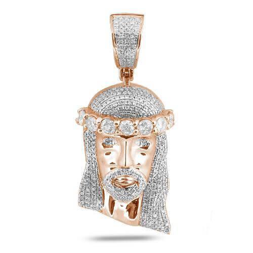 10KR 1.10CTW DIAMOND JESUS PENDANT - Johnny Dang & Co