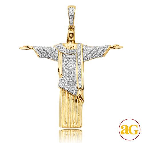 10KY 1.65CTW DIAMOND BRAZILIAN JESUS PENDANT - Johnny Dang & Co