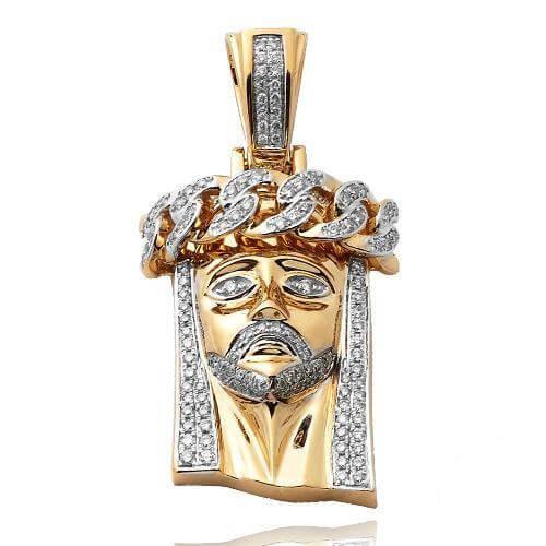 14KY 0.80CTW DIAMOND MIAMI CUBAN JESUS PENDANT - Johnny Dang & Co